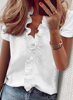 Koszula z transparentną warstwą z falbanką