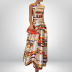 Amy | Sukienka maxi w geometryczny wzór