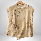 Lydia™ | Lniana bluzka w kwiaty