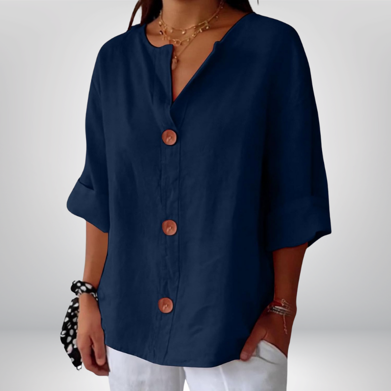 Marina™ | Klasyczna bluzka z guzikami