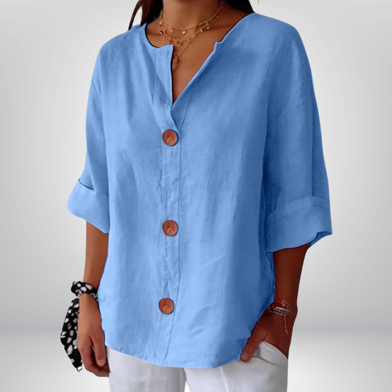 Marina™ | Klasyczna bluzka z guzikami