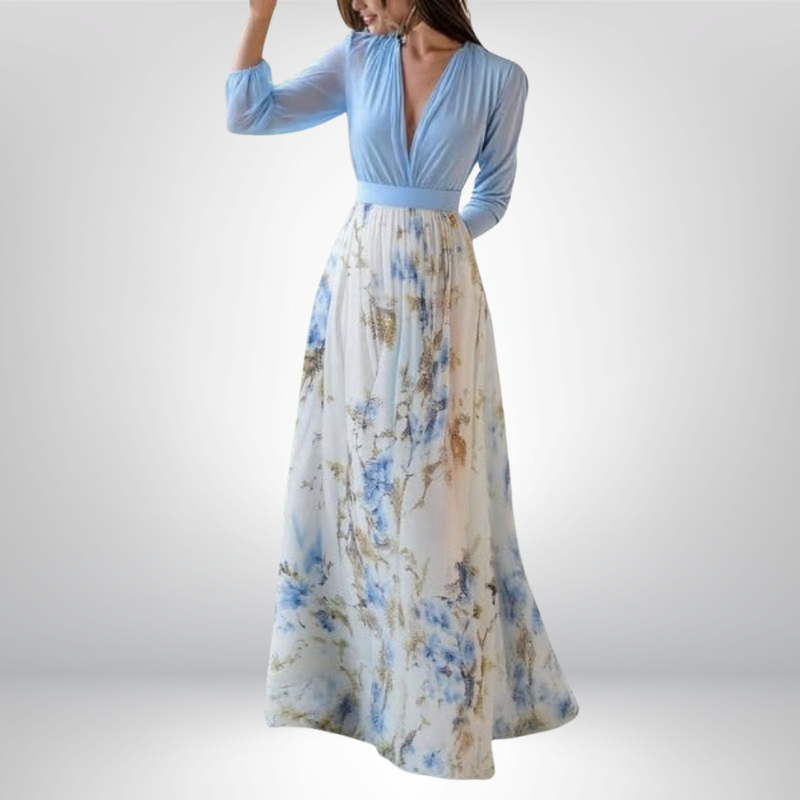 Rita | Elegancka kwiecista sukienka maxi