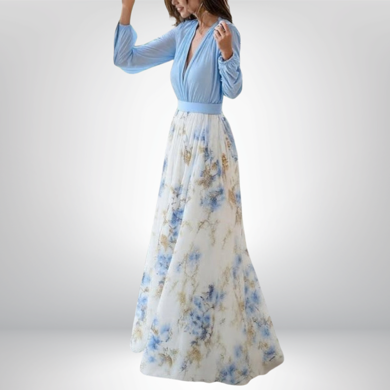 Rita | Elegancka kwiecista sukienka maxi