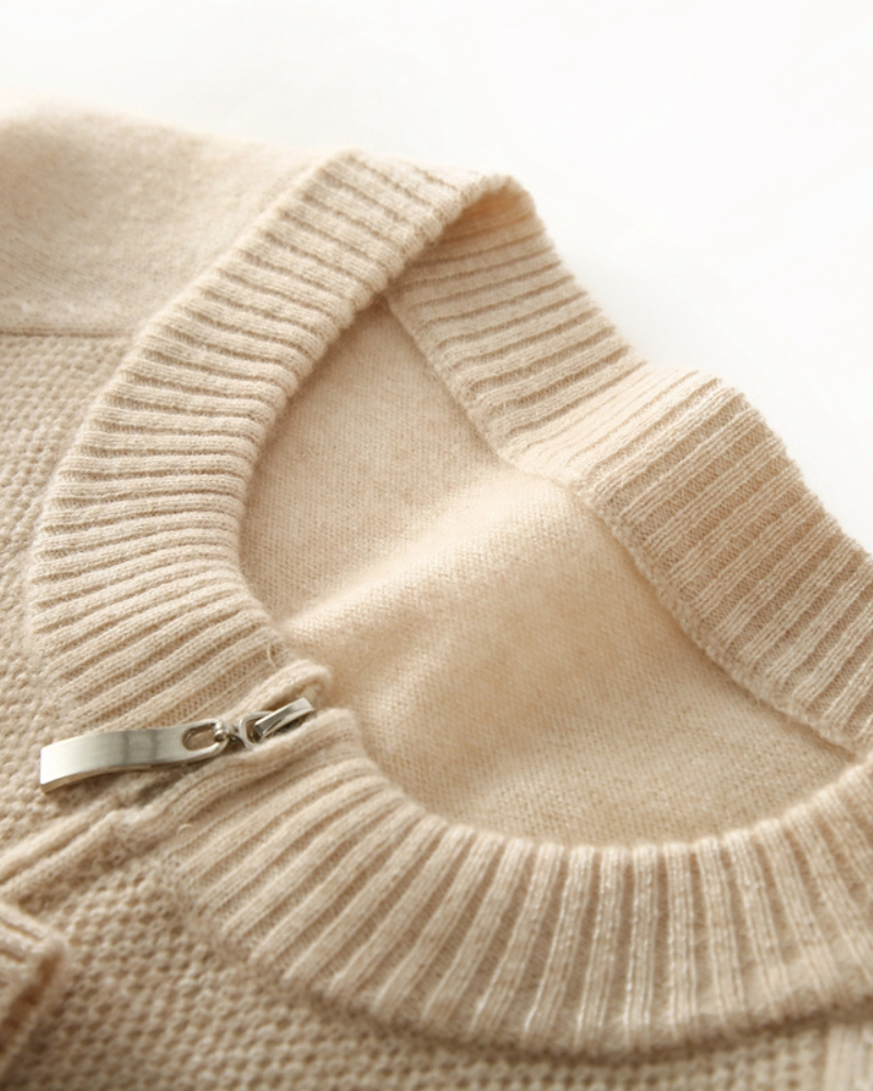 Magdalena™ | Kaszmirowy Kardigan z Podwójnym Zamkiem