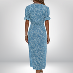 Rosa | Stylowa kwiatowa sukienka kopertowa z dekoltem V