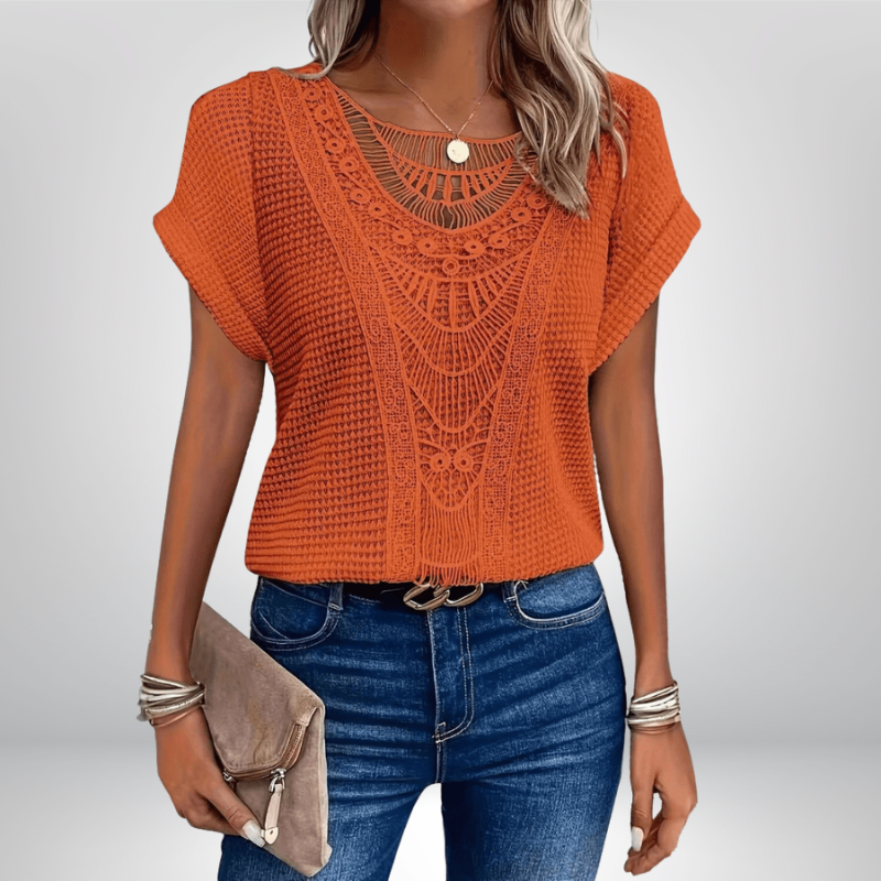 Gloria™ | Ażurowa dzianinowa bluzka