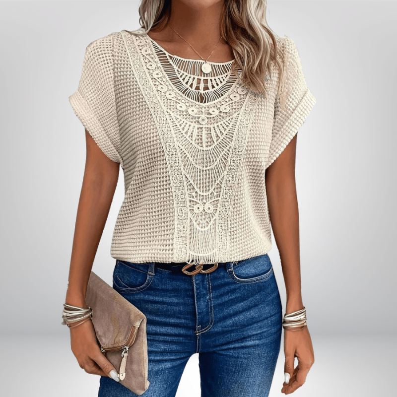 Gloria™ | Ażurowa dzianinowa bluzka