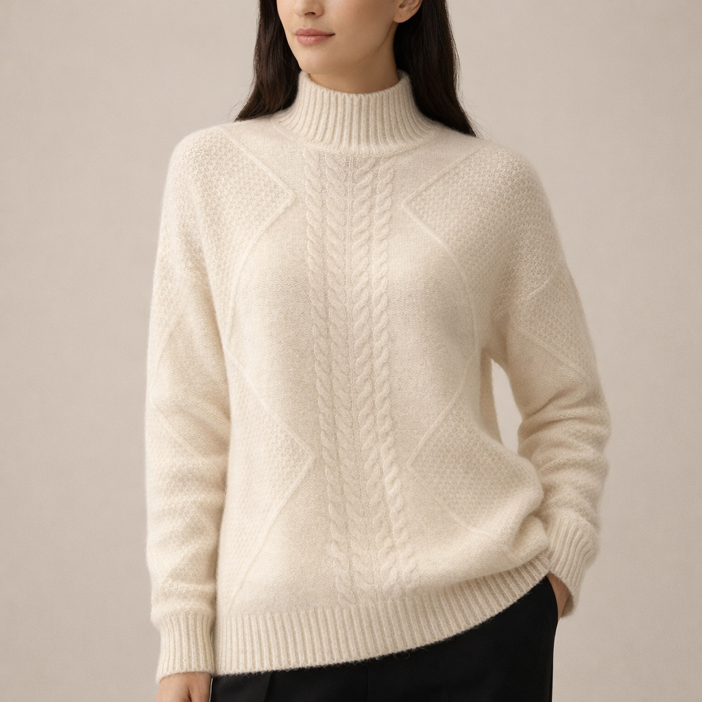 Lidia™ | Klasyczny Sweter z Warkoczowym Splotem