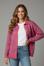 Agnieszka | Klasyczny Kardigan W Kratę